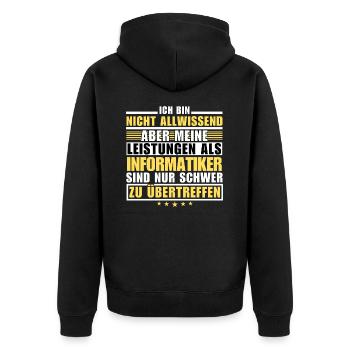 Unmatched performance as a computer scientist - Unisex Premium Organic Zip Hoodie - black - Back - Nico (187cm)