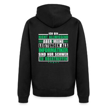 Des performances inégalées en tant qu’informaticien - Veste à capuche bio Premium Unisexe - noir - Dos - Nico (187cm)