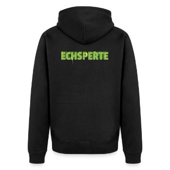 Terraristik Echsperte Terrarium - Unisex Premium Bio Zip Hoodie - Schwarz - Hinten - Nico (187cm)