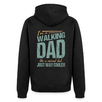 The Walking Dad - Unisex Premium Organic Zip Hoodie - black - Back - Nico (187cm)