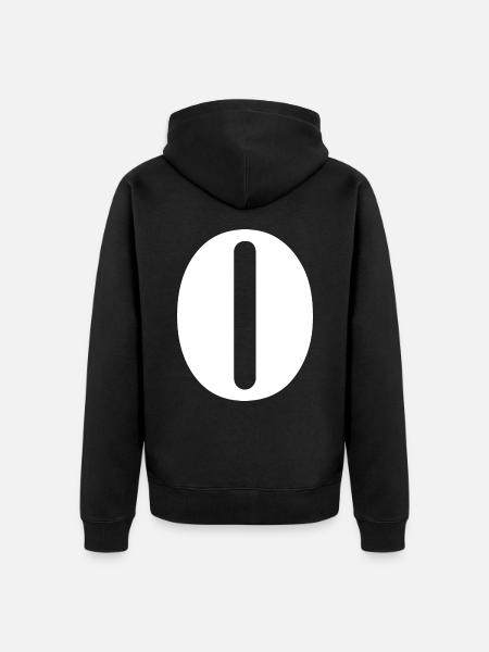 O - Unisex Premium Organic Zip Hoodie - black