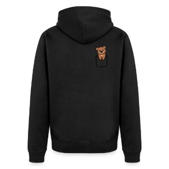 Bear Brown Bear Bar Wilderness Teddy Animal Gift - Unisex Premium Organic Zip Hoodie - black - Back - Nico (187cm)