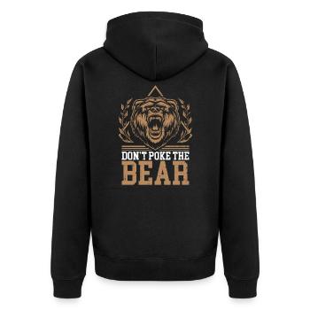 Bear Brown Bear Bar Wilderness Teddy Animal Gift - Unisex Premium Organic Zip Hoodie - black - Back - Nico (187cm)