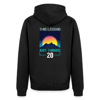 Cadeau Vaporwave de 20 ans - Veste à capuche bio Premium Unisexe - noir - Dos - Nico (187cm)