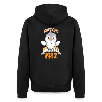 Anniversaire 1982 82 Penguin Penguins Cadeau - Veste à capuche bio Premium Unisexe - noir - Dos - Nico (187cm)