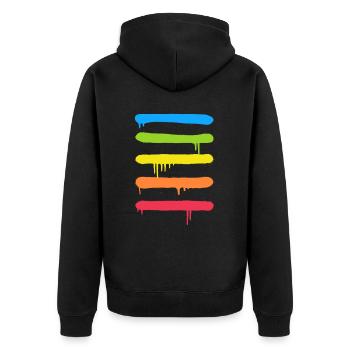 Trendy Cool Graffiti Tag Lines - Unisex Premium Bio Zip Hoodie - Schwarz - Hinten - Nico (187cm)