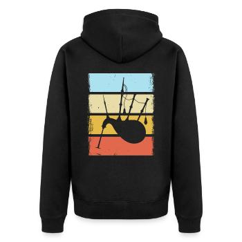 Dudelsack - Unisex Premium Bio Zip Hoodie - Schwarz - Hinten - Nico (187cm)