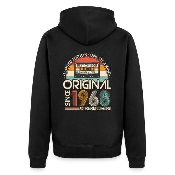Original 1968 Vintage Vintage Rétro Anniversaire - Veste à capuche bio Premium Unisexe - noir - Dos - Nico (187cm)