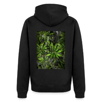 Give me the loot - Weed Love - Unisex Premium Bio Zip Hoodie - Schwarz - Hinten - Nico (187cm)