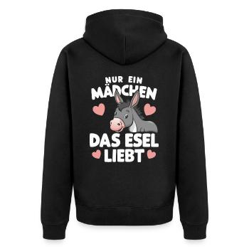 Âne âne mulet Muli - Veste à capuche bio Premium Unisexe - noir - Dos - Nico (187cm)