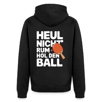 Tischtennis Tischtennisspieler - Unisex Premium Bio Zip Hoodie - Schwarz - Hinten - Nico (187cm)