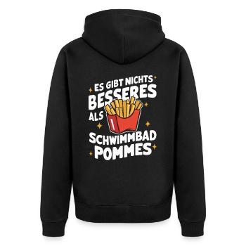 Frites, frites, restauration rapide - Veste à capuche bio Premium Unisexe - noir - Dos - Nico (187cm)