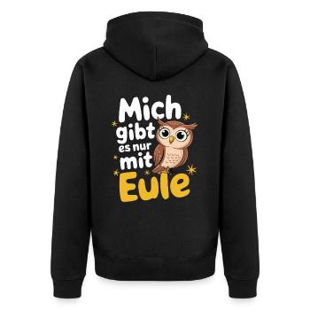 oiseau de nuit hibou hibou oiseau - Veste à capuche bio Premium Unisexe - noir - Dos - Nico (187cm)
