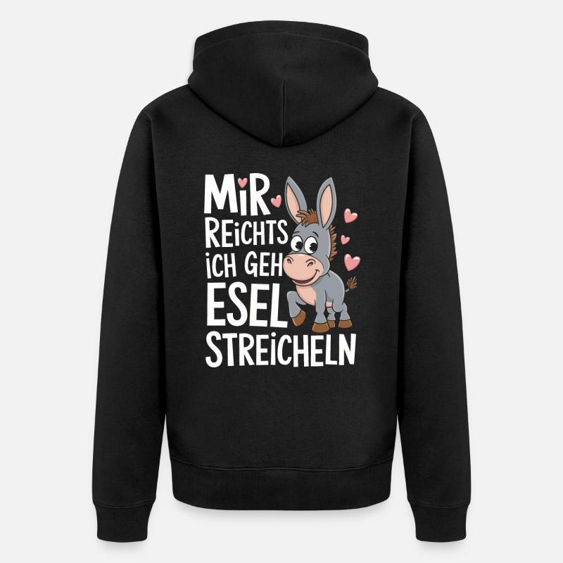 Âne âne mulet Muli - Veste à capuche bio Premium Unisexe - noir
