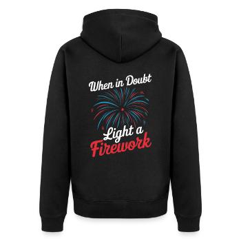 Pyrotechnics Fireworks Pyrotechnics - Unisex Premium Organic Zip Hoodie - black - Back - Nico (187cm)