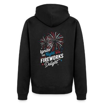 Pyrotechnics Fireworks Pyrotechnics - Unisex Premium Organic Zip Hoodie - black - Back - Nico (187cm)