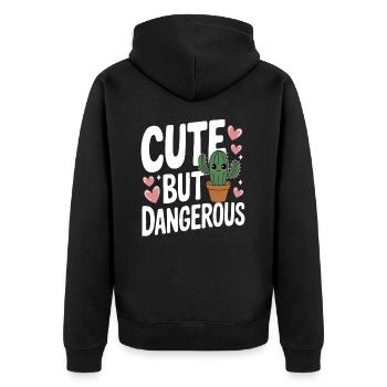 Cactus Cacti Desert Plant - Unisex Premium Organic Zip Hoodie - black - Back - Nico (187cm)