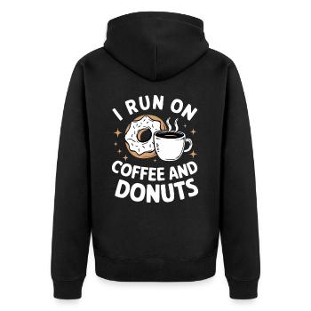 Donut Donuts Candy Bagel - Unisex Premium Organic Zip Hoodie - black - Back - Nico (187cm)