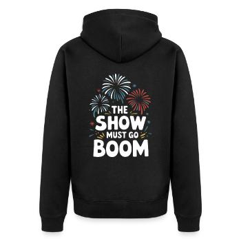 Pyrotechnics Fireworks Pyrotechnics - Unisex Premium Organic Zip Hoodie - black - Back - Nico (187cm)
