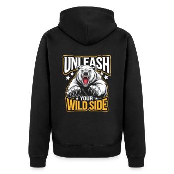 Bear Grizzly Bear Brown Bear Bear - Unisex Premium Organic Zip Hoodie - black - Back - Nico (187cm)