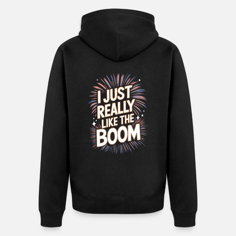 Pyrotechnie Feux d’artifice Pyrotechnie - Veste à capuche bio Premium Unisexe - noir