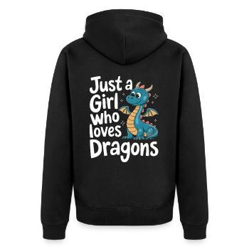 Dragon Mystic Dragon Fantasy - Unisex Premium Organic Zip Hoodie - black - Back - Nico (187cm)