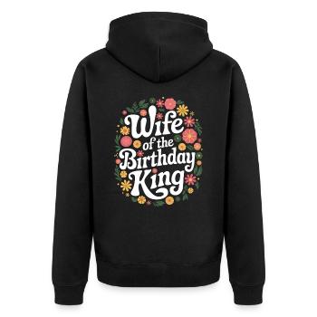 Frau Ehefrau Partnerin Familie Verheiratet - Unisex Premium Bio Zip Hoodie - Schwarz - Hinten - Nico (187cm)