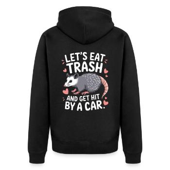 Opossum Possum Animal - Unisex Premium Organic Zip Hoodie - black - Back - Nico (187cm)