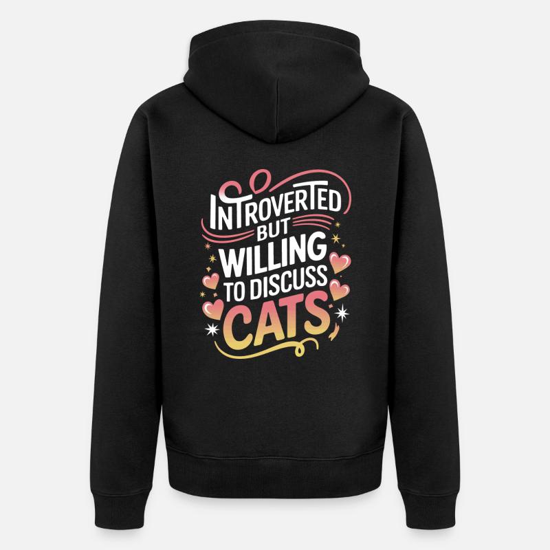 Introverti, antisocial, introverti - Veste à capuche bio Premium Unisexe - noir