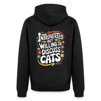 Introvertierter asozialer introvertierter - Unisex Premium Bio Zip Hoodie - Schwarz - Hinten - Nico (187cm)