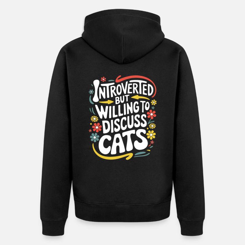 Introverti, antisocial, introverti - Veste à capuche bio Premium Unisexe - noir