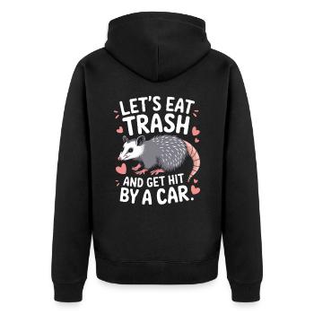 Opossum Possum Animal - Unisex Premium Organic Zip Hoodie - black - Back - Nico (187cm)