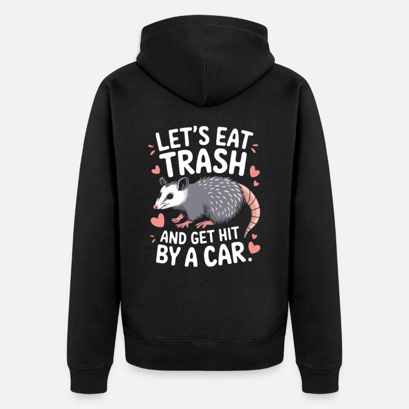 Opossum Possum Tier - Unisex Premium Bio Zip Hoodie - Schwarz