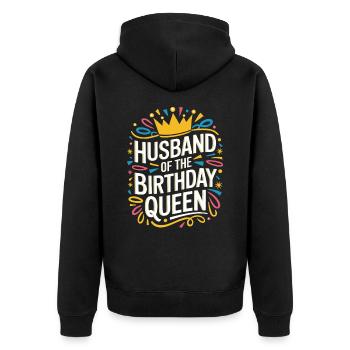 Ehemann Ehegatte Familie Hochzeit - Unisex Premium Bio Zip Hoodie - Schwarz - Hinten - Nico (187cm)