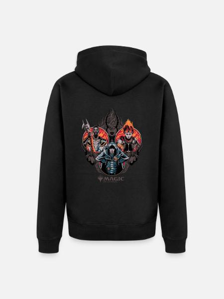 Magic: The Gathering Chandra Teferi Jace Beleren - Felpa con cappuccio ecologica premium unisex - nero