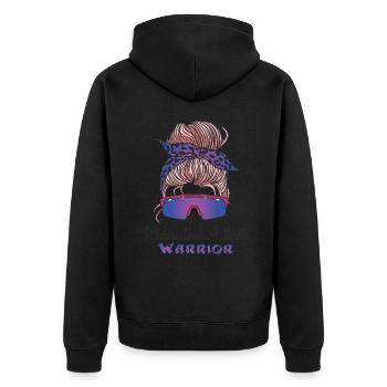 Rheumatoid Arthritis Warrior Mom - Unisex Premium Organic Zip Hoodie - black - Back - Nico (187cm)