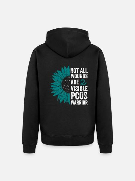 PCOS Warrior: Invisible Combat - Unisex Premium Organic Zip Hoodie - black