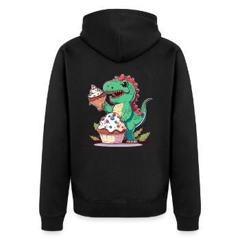 Dino Baker - Unisex Premium Organic Zip Hoodie - black - Back - Nico (187cm)