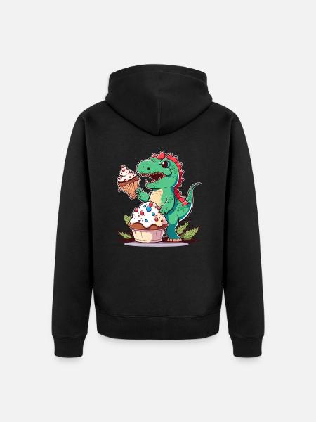 Dino Baker - Unisex Premium Organic Zip Hoodie - black