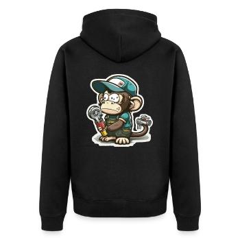 Primate déchirant - Veste à capuche bio Premium Unisexe - noir - Dos - Nico (187cm)