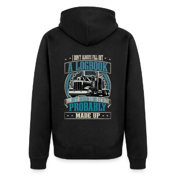 Camionneur - Veste à capuche bio Premium Unisexe - noir - Dos - Nico (187cm)