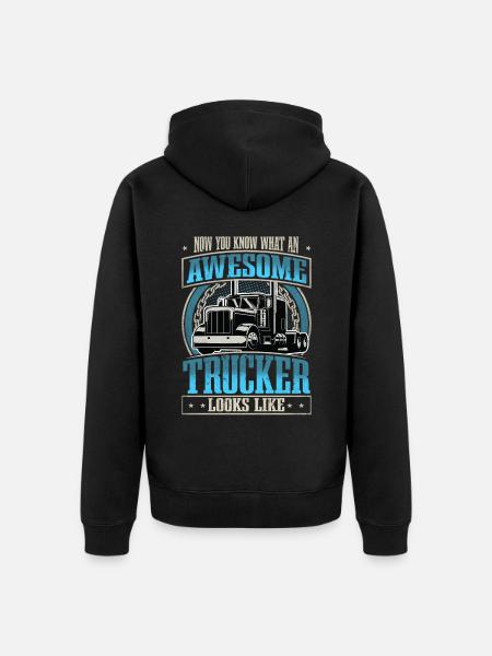 Truck Driver - Unisex Premium Organic Zip Hoodie - black