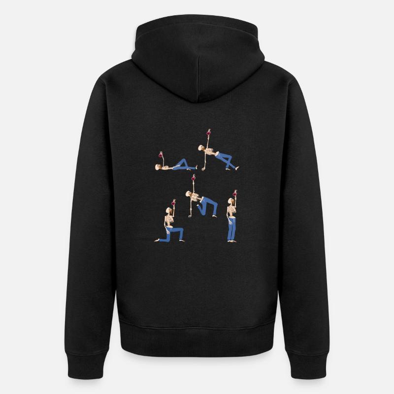Skeleton Kettlebell Training se lever ou mourir en essayant - Veste à capuche bio Premium Unisexe - noir
