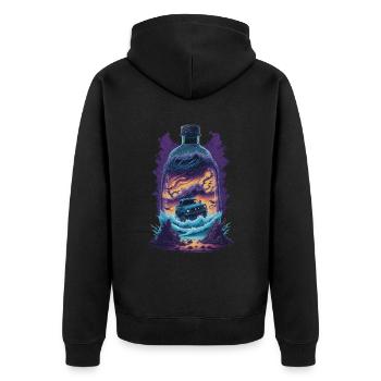 Geländewagen Truck Auto - Unisex Premium Bio Zip Hoodie - Schwarz - Hinten - Nico (187cm)