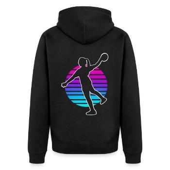 Handballeur Handballeur Femmes - Veste à capuche bio Premium Unisexe - noir - Dos - Nico (187cm)