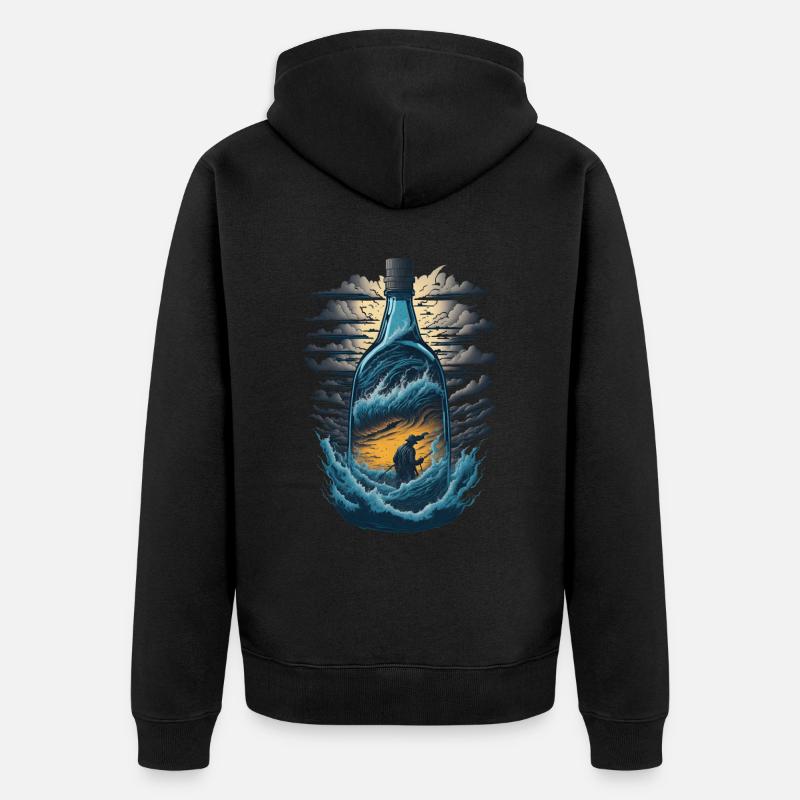 Pêche à la ligne - Veste à capuche bio Premium Unisexe - noir