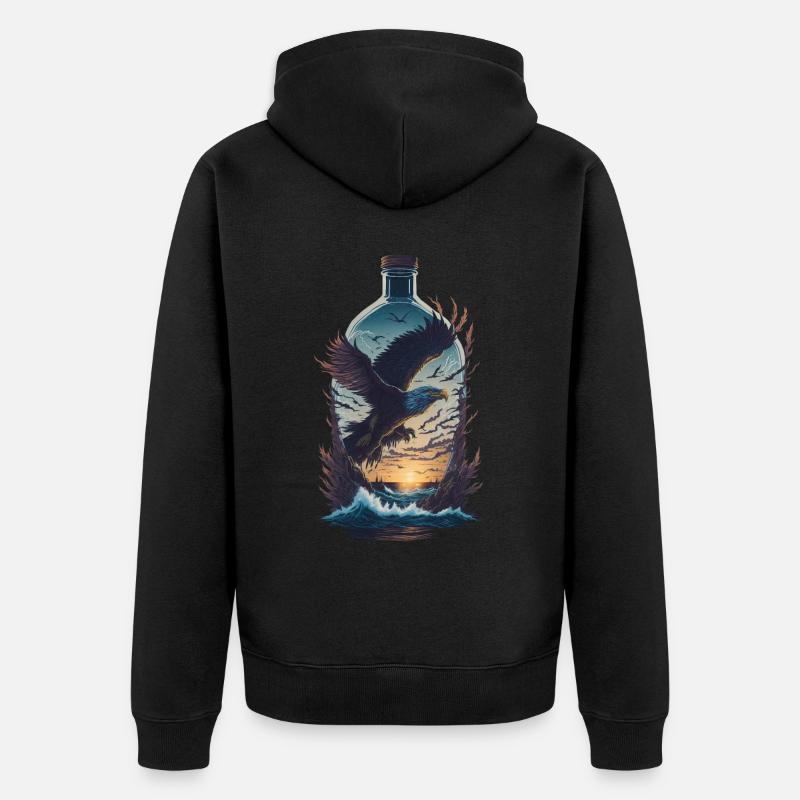 Bouteille Adler - Veste à capuche bio Premium Unisexe - noir
