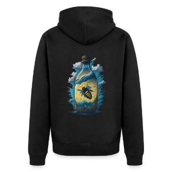 Bouteille d’abeille - Veste à capuche bio Premium Unisexe - noir - Dos - Nico (187cm)