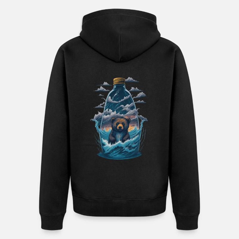 Bouteille d’ours - Veste à capuche bio Premium Unisexe - noir