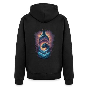 Bouteille Dragon - Veste à capuche bio Premium Unisexe - noir - Dos - Nico (187cm)